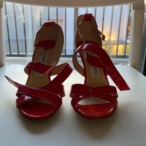 Jimmy Choo London size 37 1/2 Bright royal red.